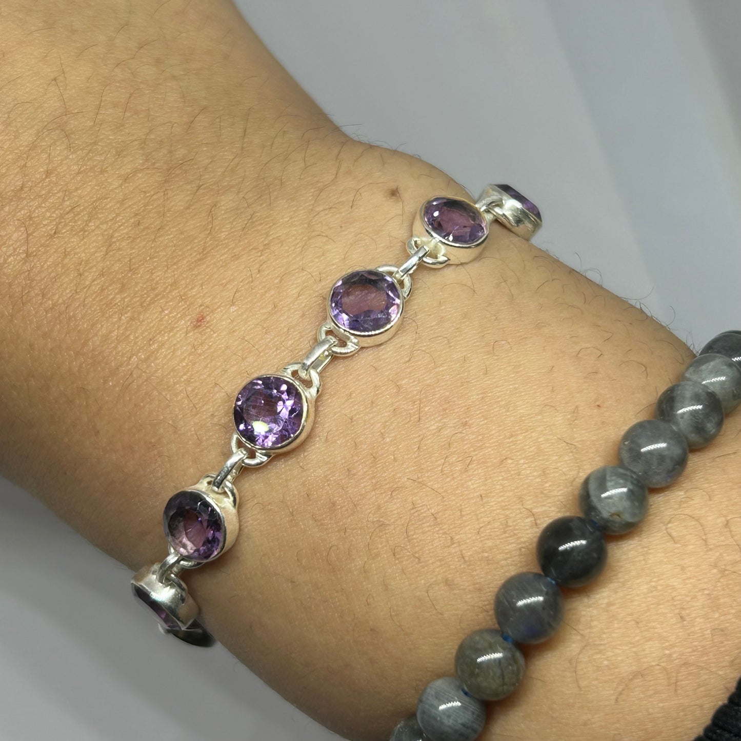 Amethyst Sterling Silver Bracelet - Rivendell Shop