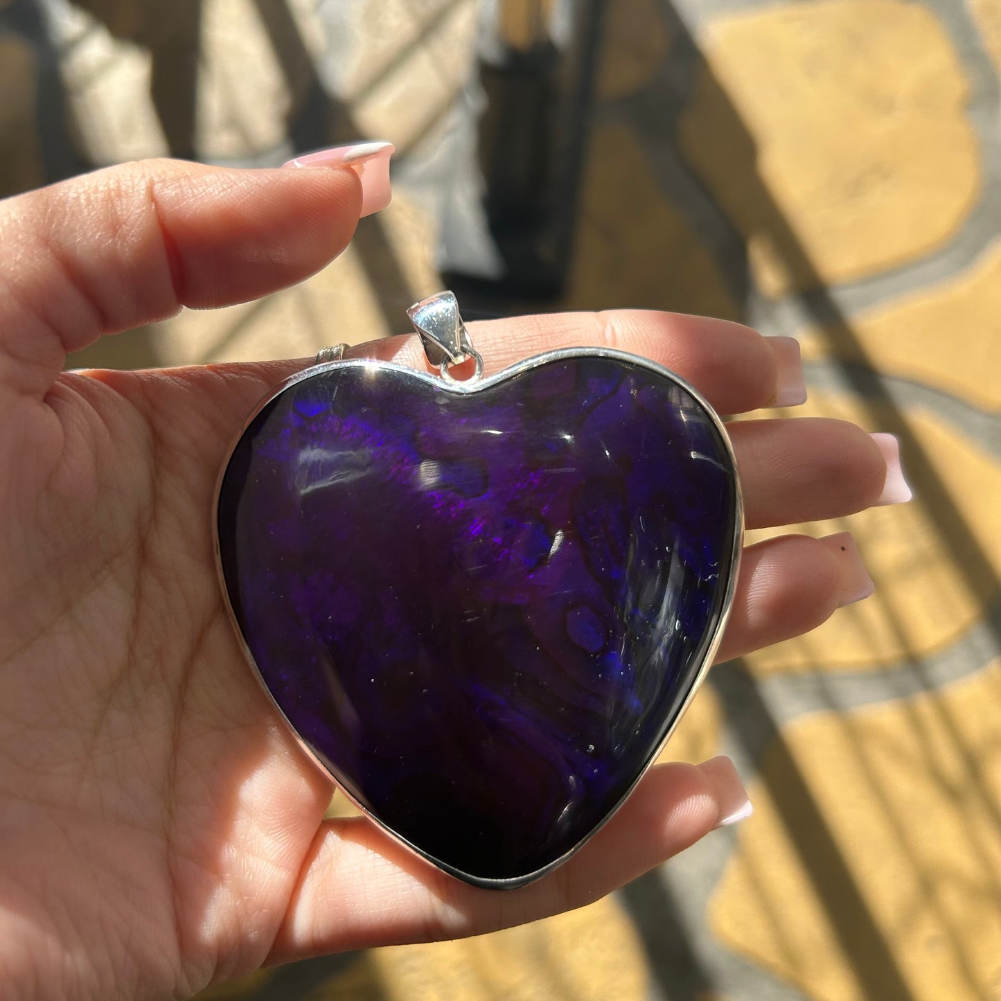 Purple Paua Pendant Heart - Rivendell Shop