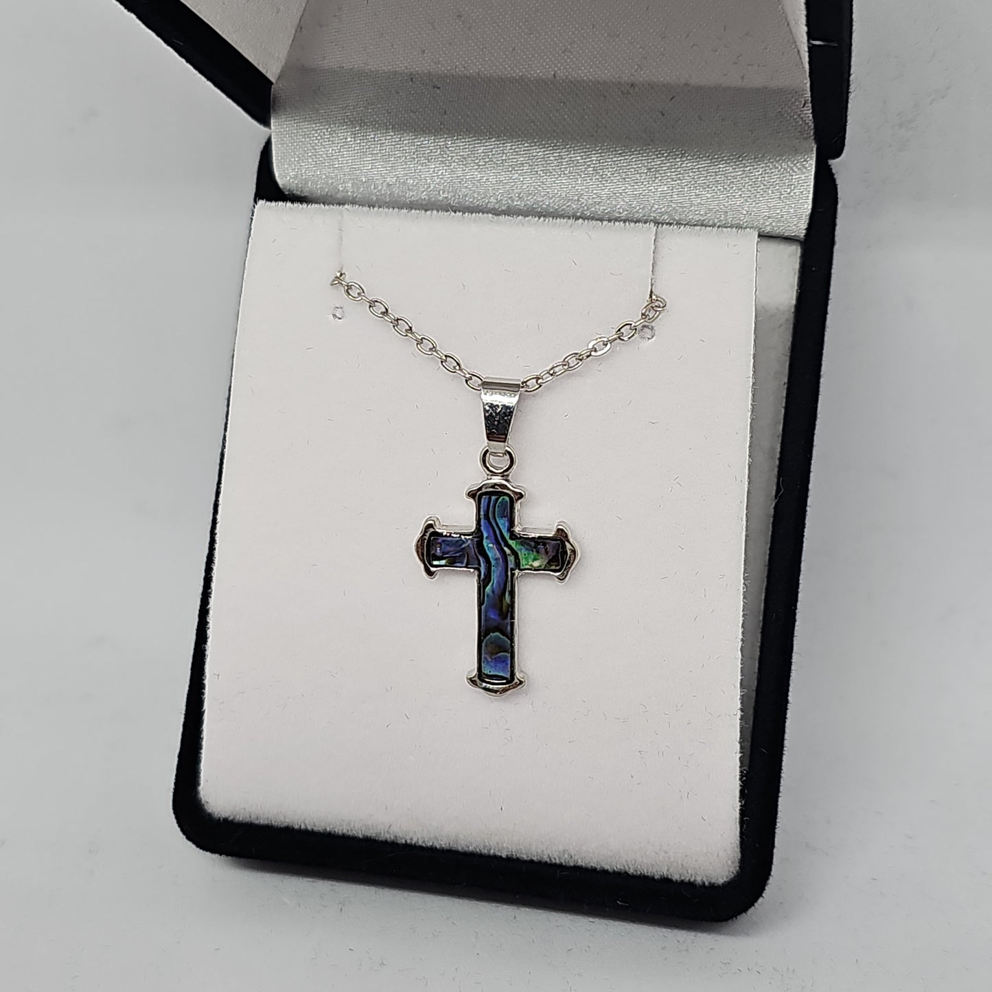 Paua pendant - cross - Rivendell Shop
