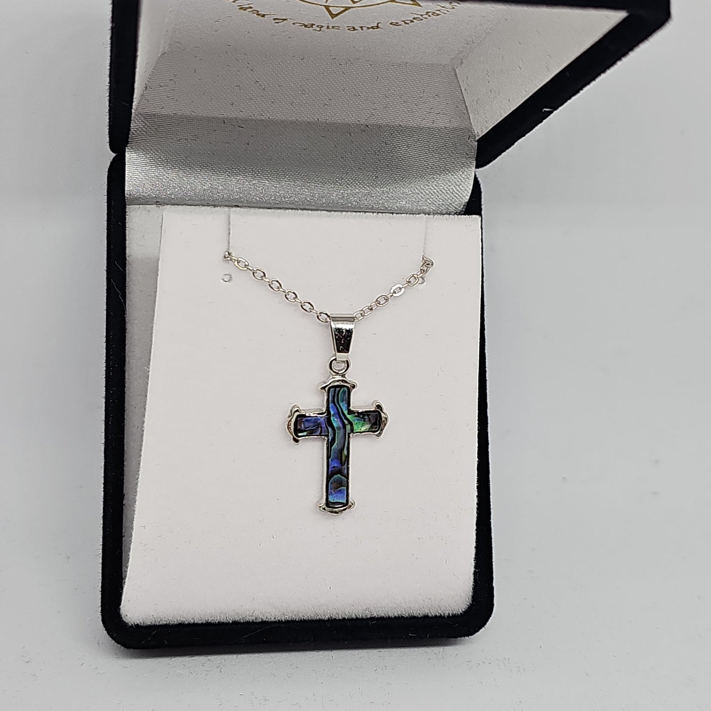 Paua pendant - cross - Rivendell Shop