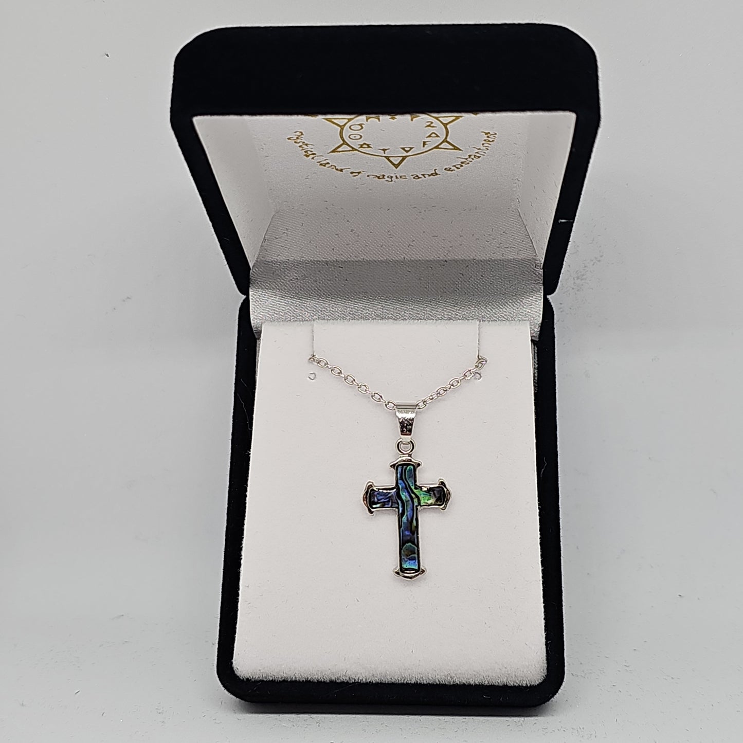 Paua pendant - cross - Rivendell Shop