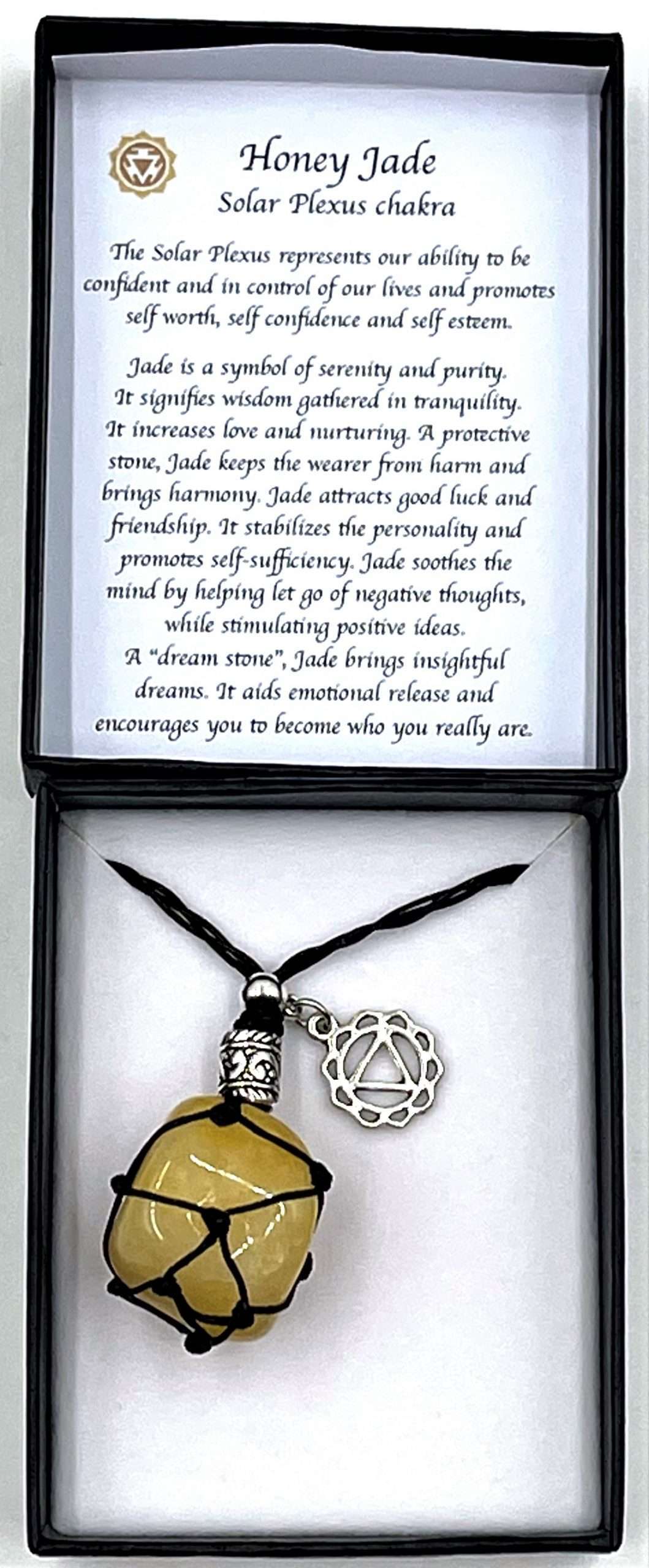 Braided Stone Necklace - Honey Jade