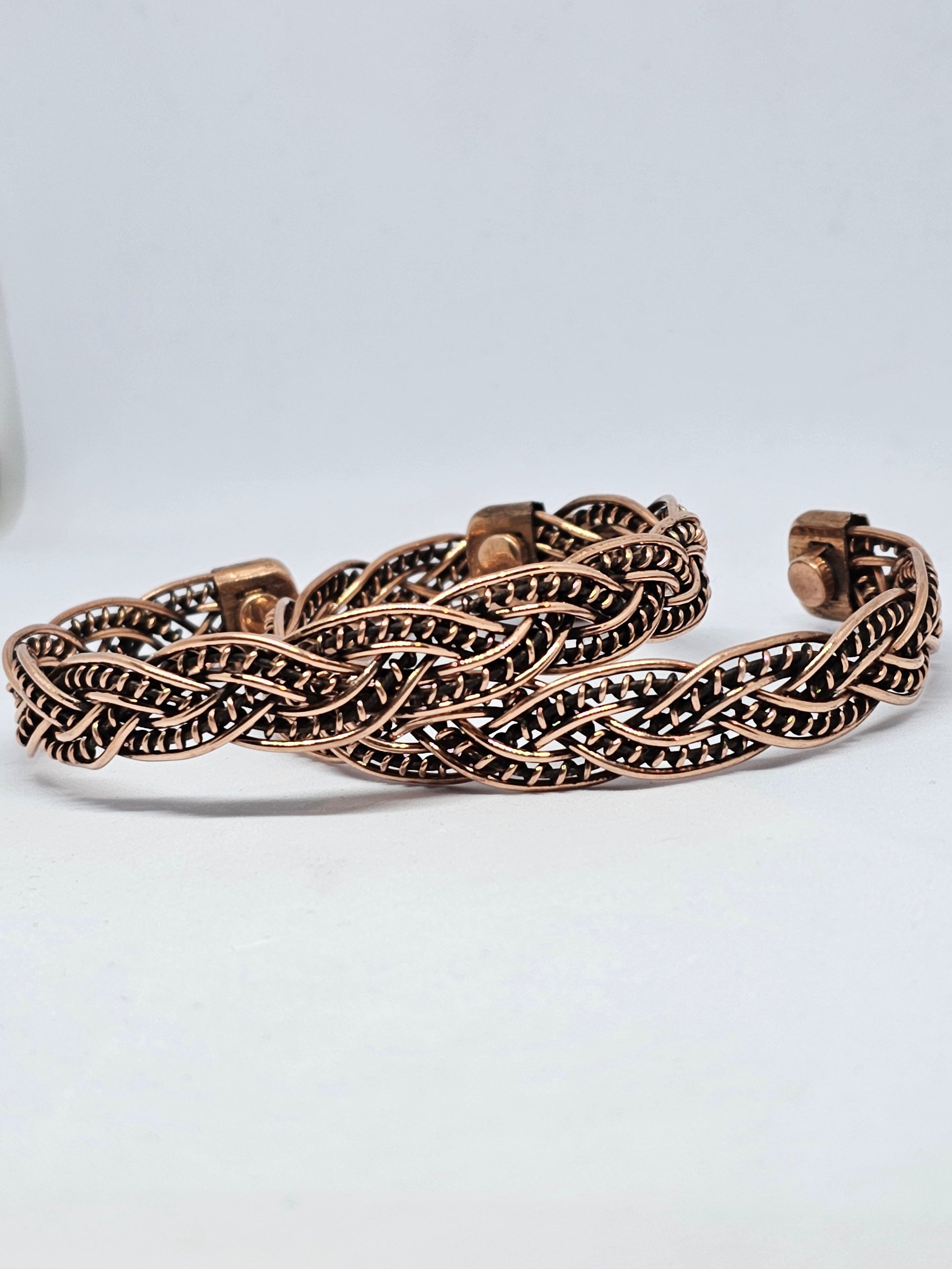 Plaited Woven Pattern Copper Magnetic Bracelet - Rivendell Shop