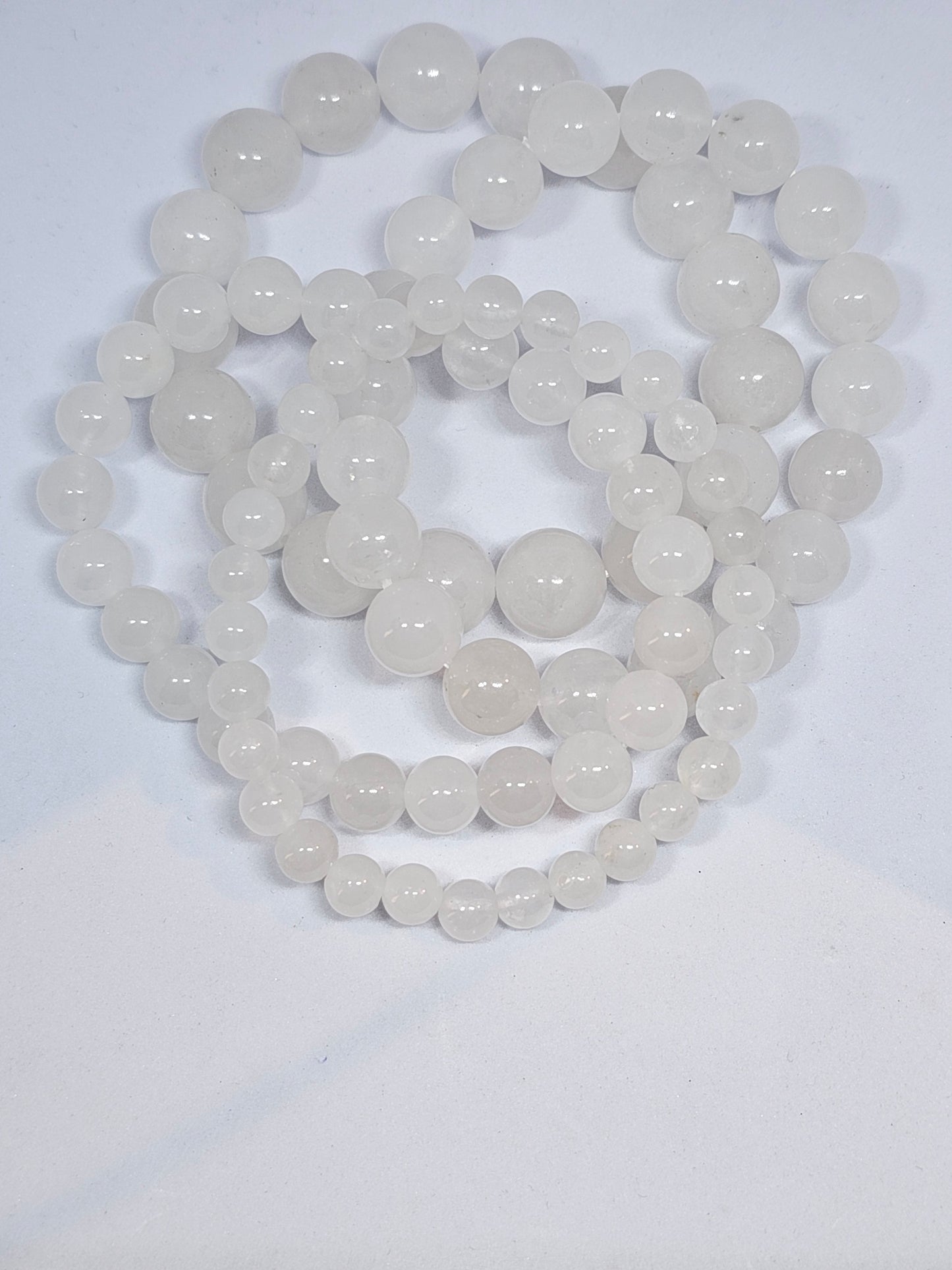 Clear Quartz Round Bead Crystal Bracelet - Rivendell Shop