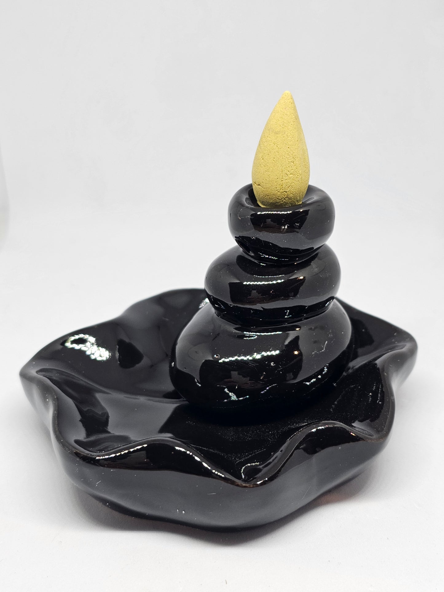 Waterfall Backflow Incense Cone Burner - Large Pebbles - Rivendell Shop