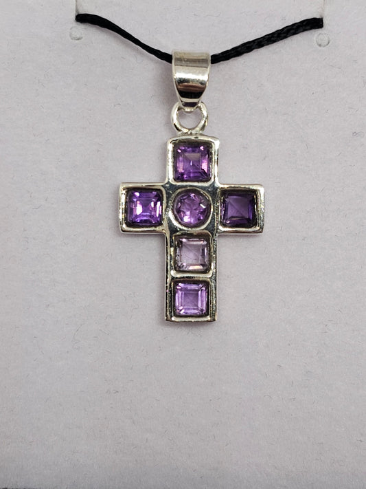 Amethyst Cross Pendant - Rivendell Shop