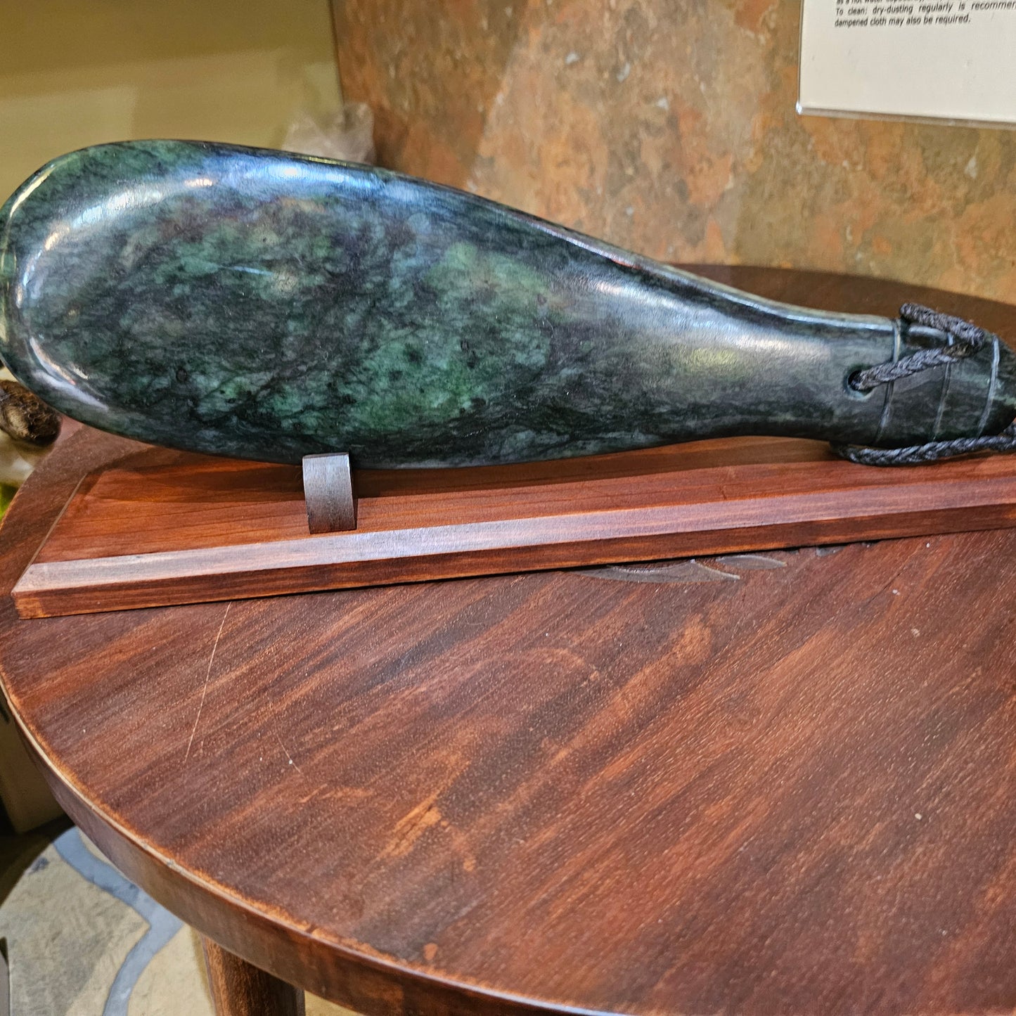 Extra Large Pounamu Greenstone Patu Club Pendant 400x110 mm - Rivendell Shop