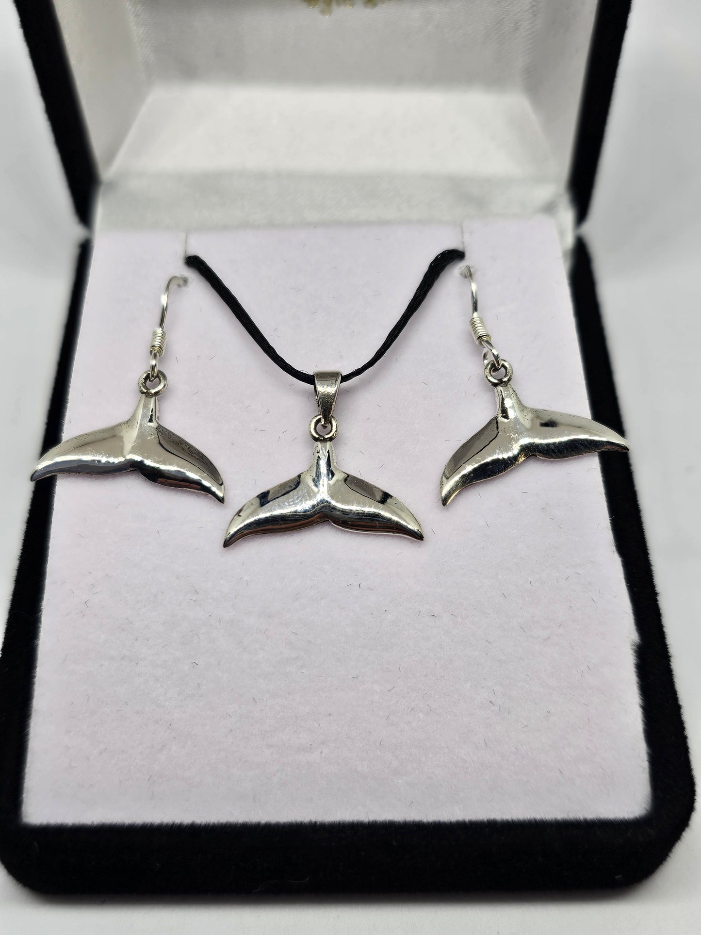 Whale Tail Pendant & Earrings Set - Rivendell Shop