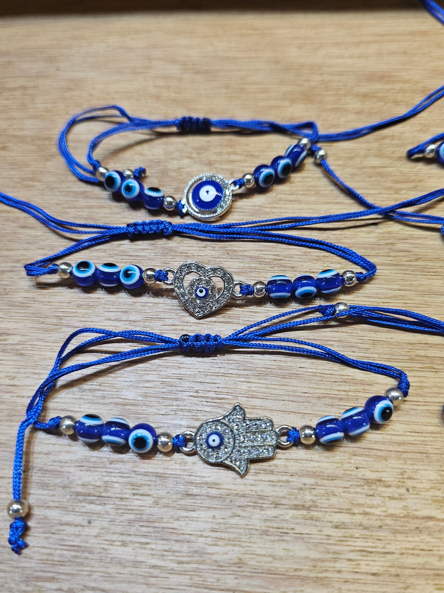 Evil Eye Wax Bracelet - Blue/Silver Assorted - Rivendell Shop
