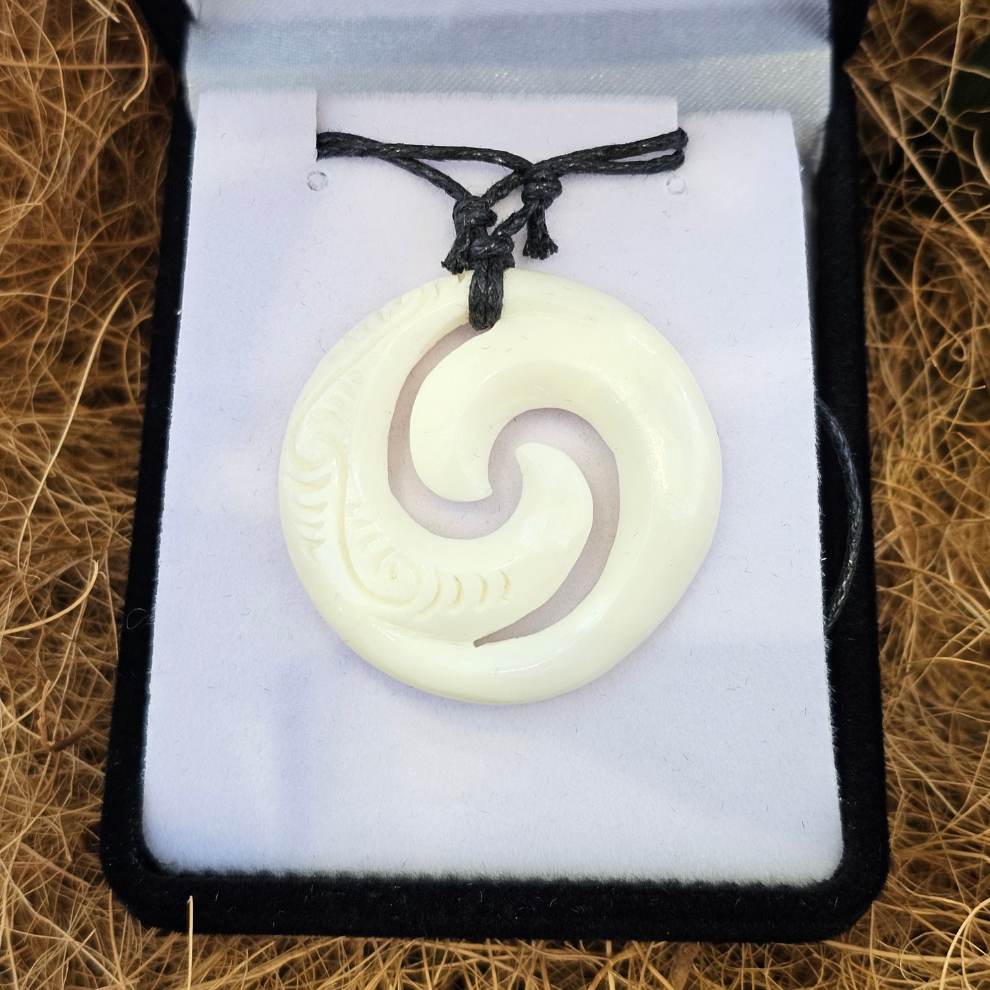 Handcarved Bone Koru Pendant - Rivendell Shop