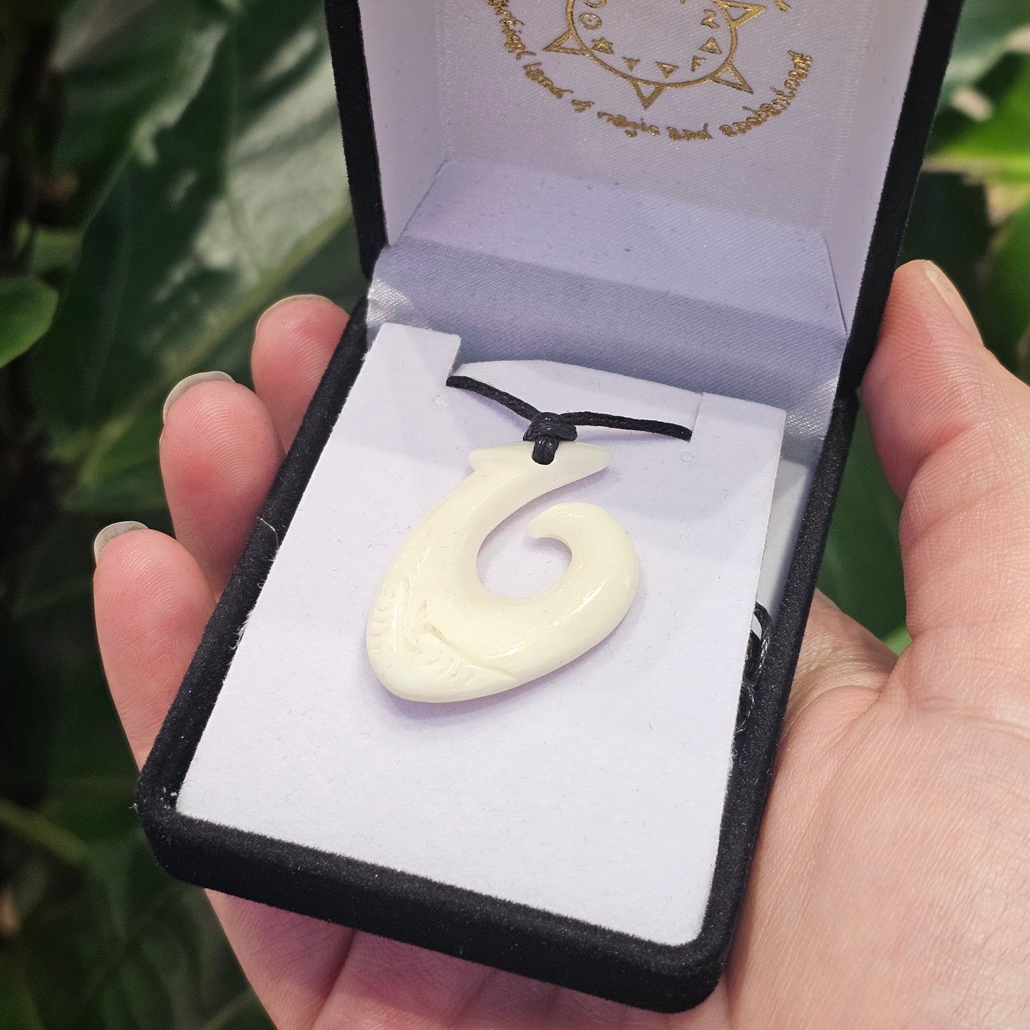 Handcarved Bone Pendant - Hei Matau (Hook) - Rivendell Shop