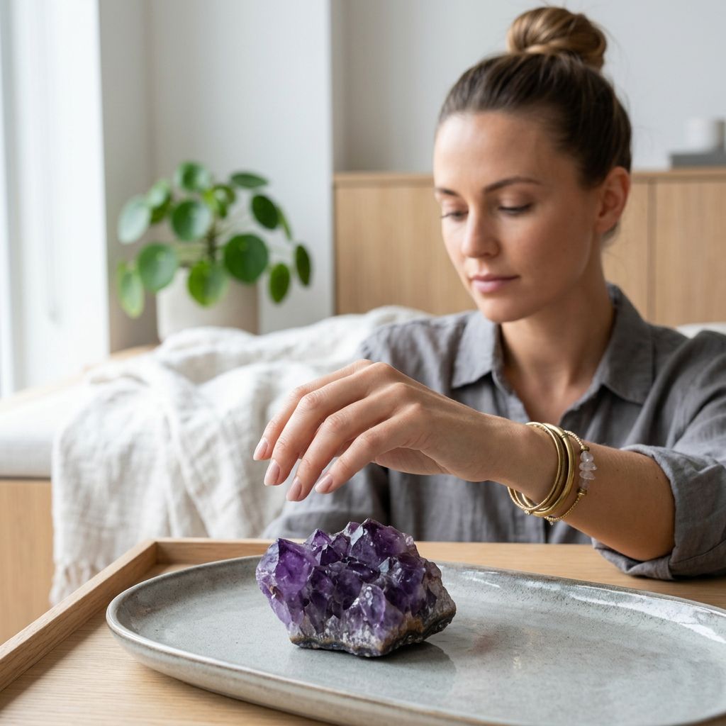 Dark Amethyst Rough Tumbled Crystal — AI lifestyle-nature