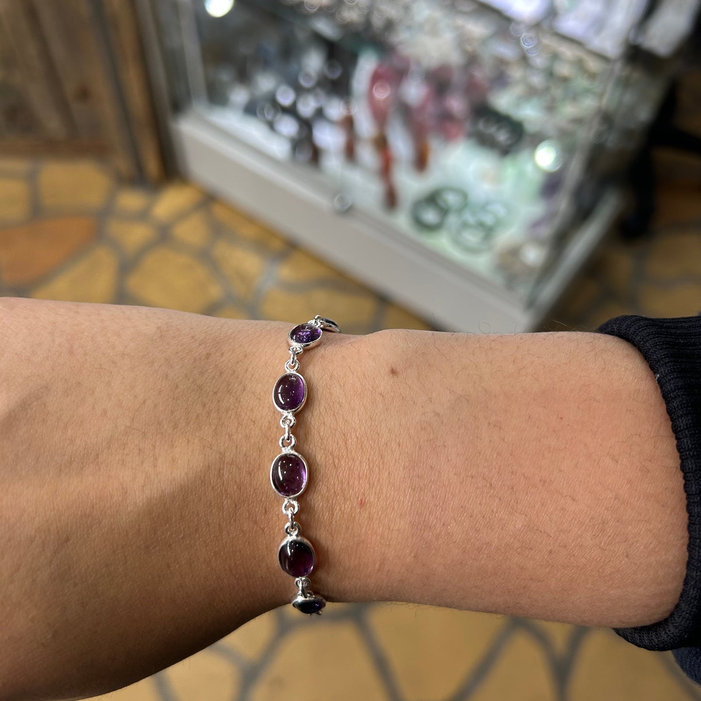 Amethyst Sterling Silver Bracelet - Rivendell Shop