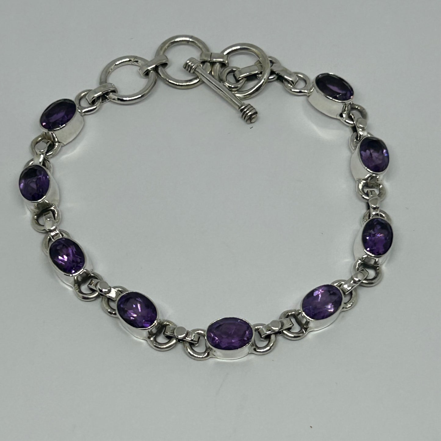 Amethyst Sterling Silver Bracelet - Rivendell Shop