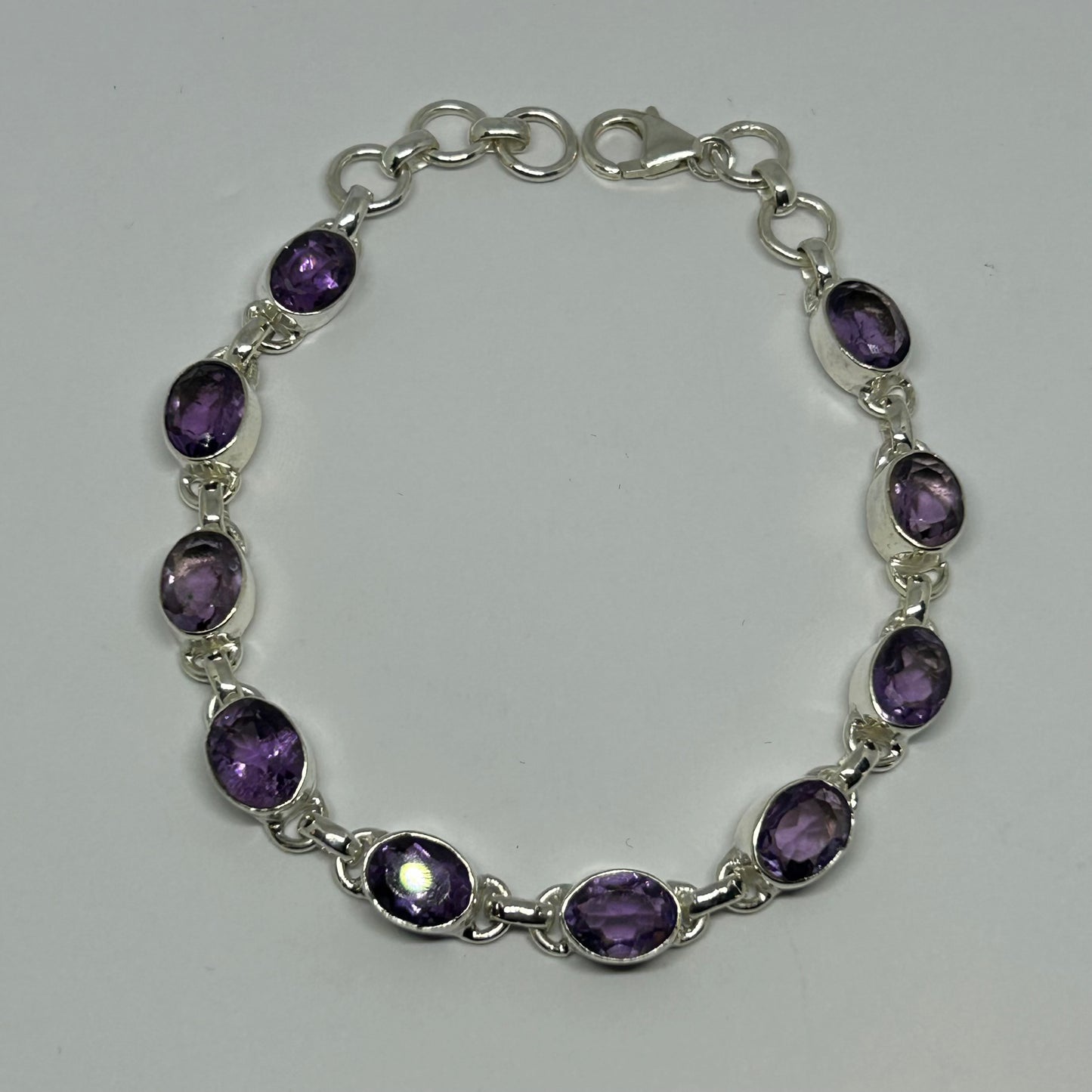Amethyst Sterling Silver Bracelet - Rivendell Shop