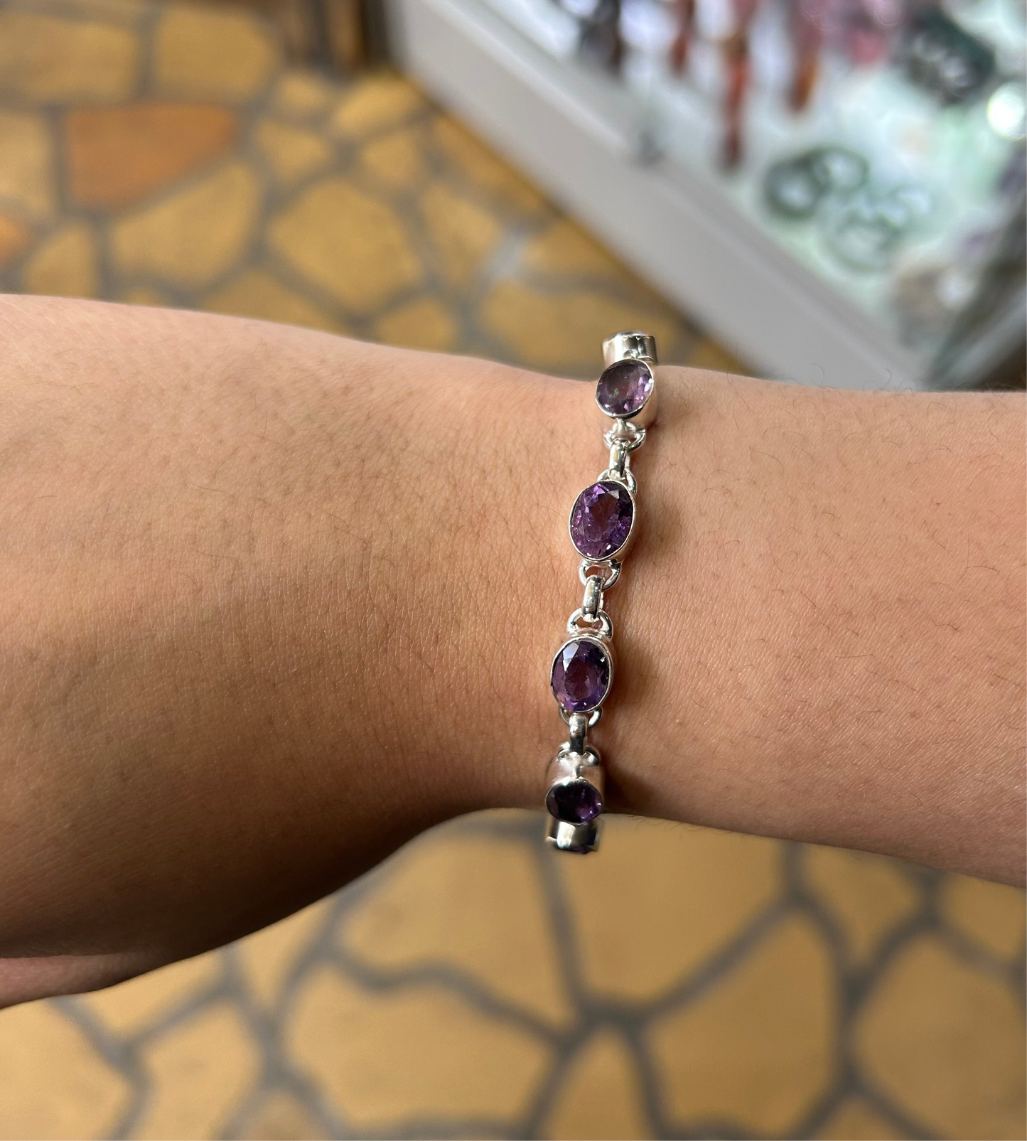 Amethyst Sterling Silver Bracelet - Rivendell Shop