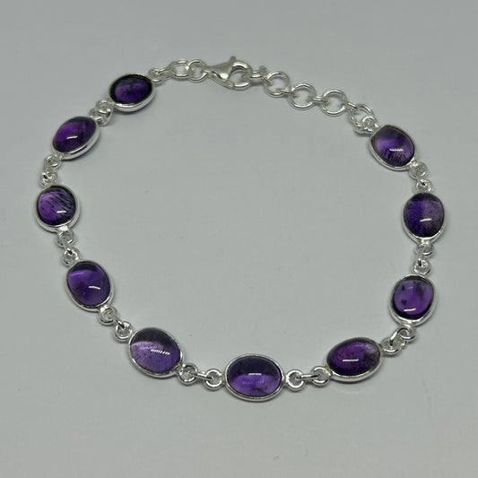 Amethyst Sterling Silver Bracelet - Rivendell Shop
