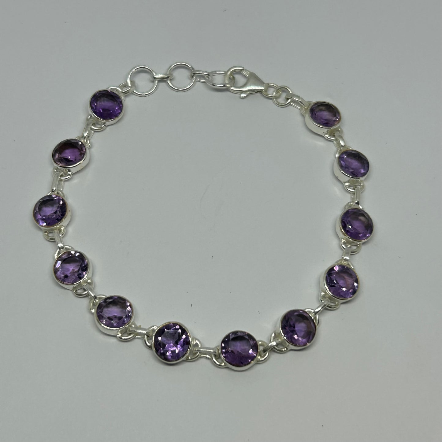Amethyst Sterling Silver Bracelet - Rivendell Shop