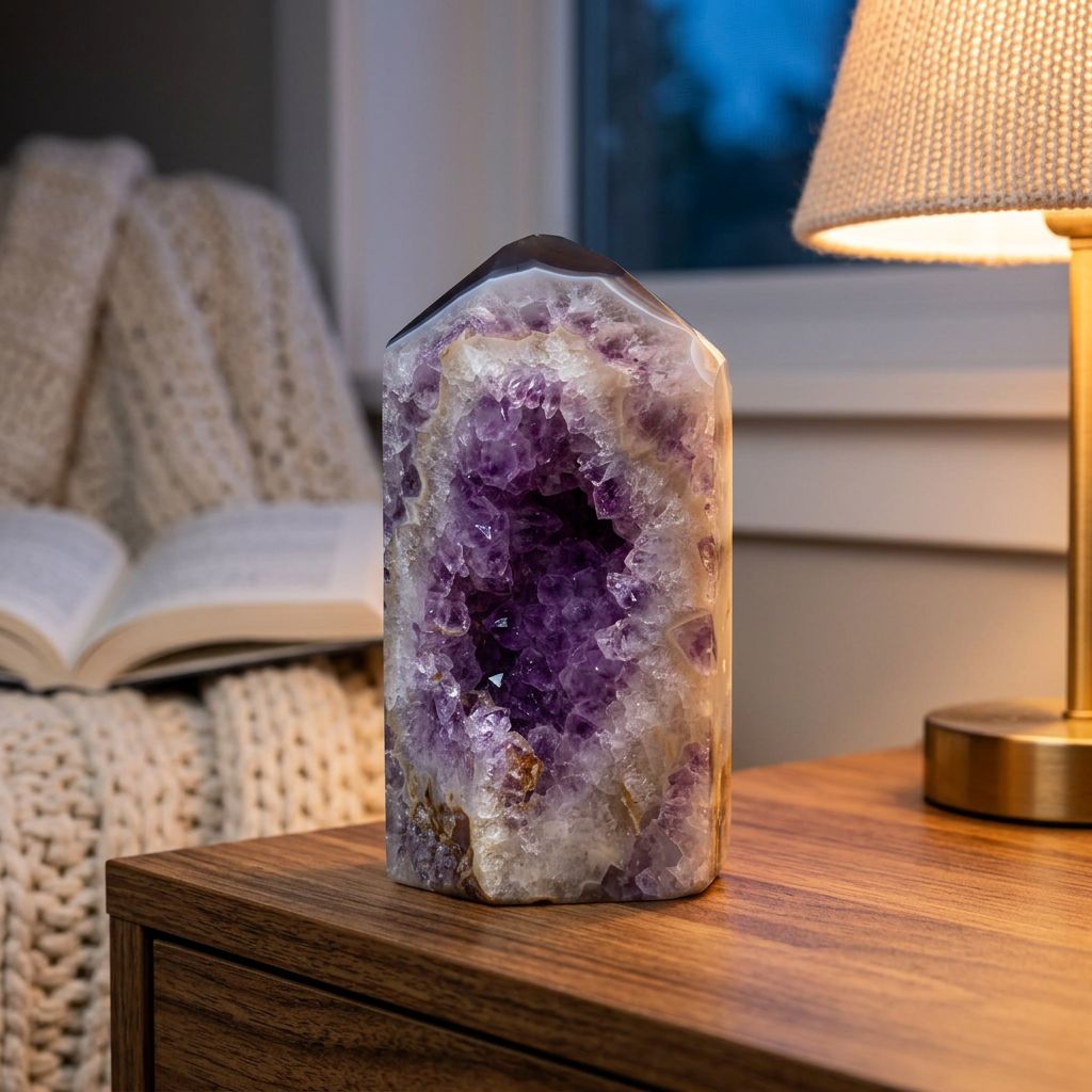 Amethyst Druze Point — AI lifestyle-cozy