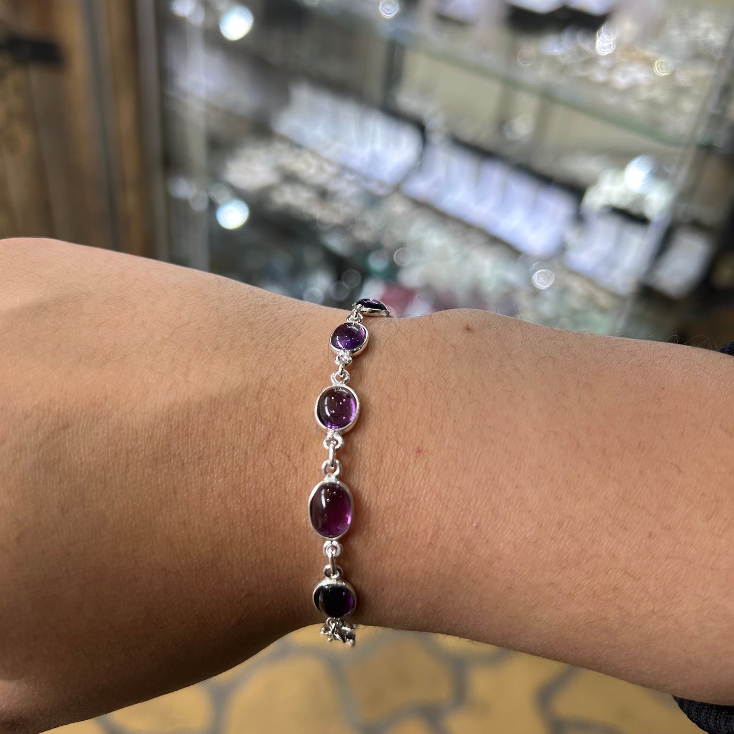 Amethyst Sterling Silver Bracelet - Rivendell Shop