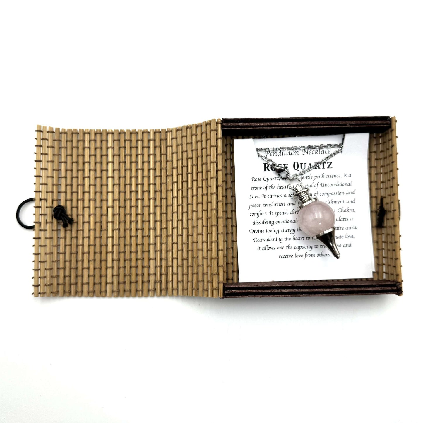 Pendulum Necklace- Rose Quartz - Rivendell Shop