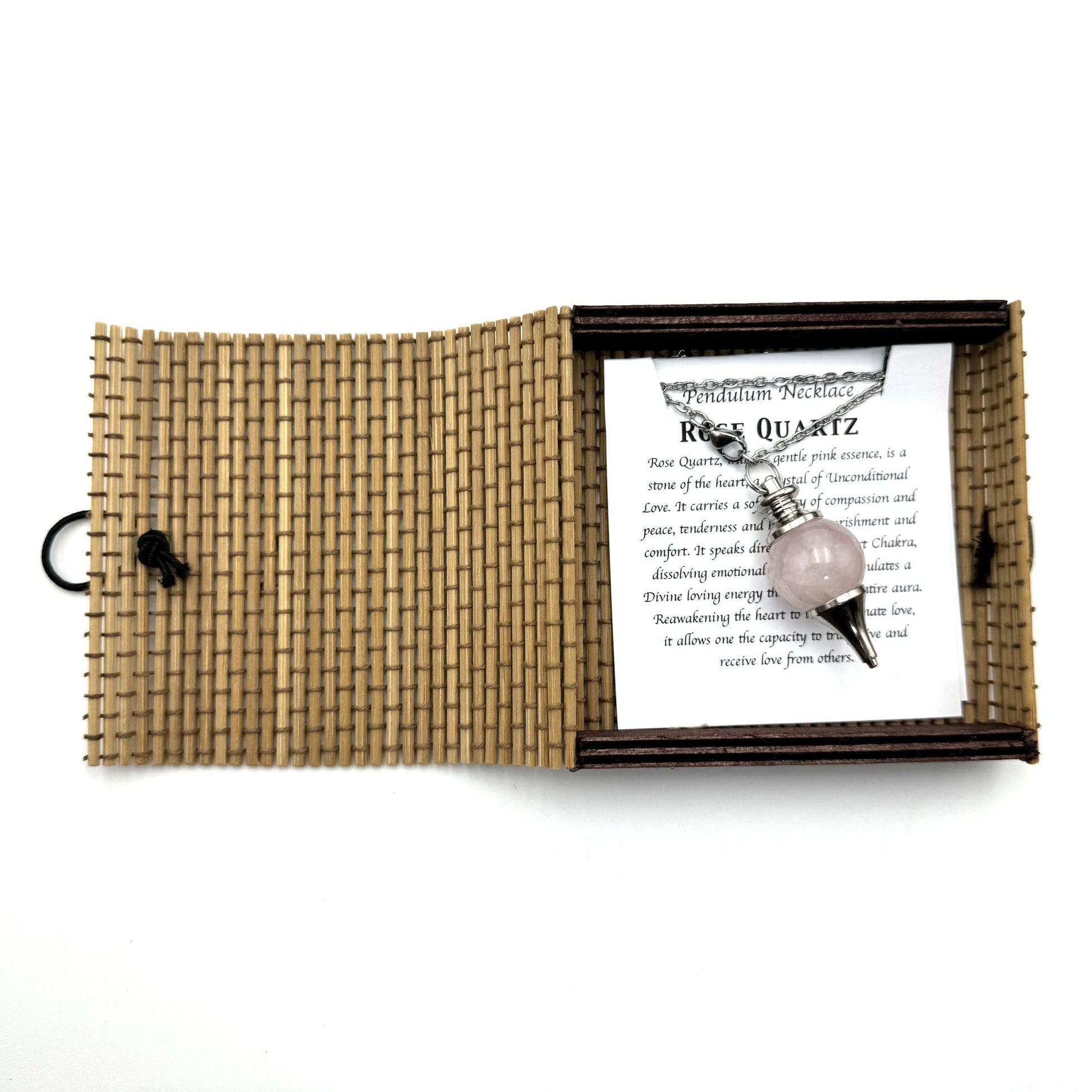 Pendulum Necklace- Rose Quartz - Rivendell Shop