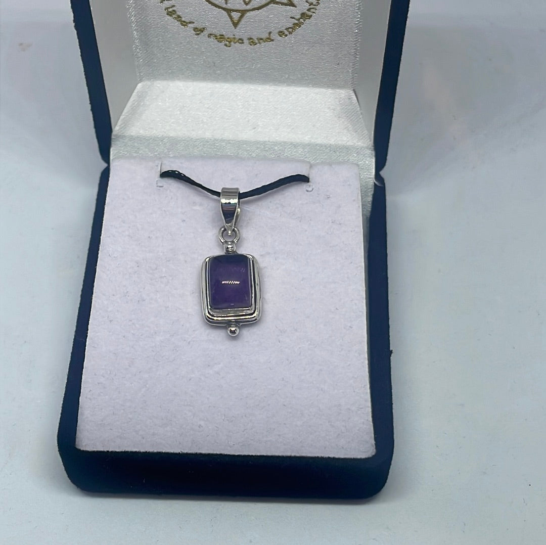 Amethyst Silver Pendant - Rivendell Shop