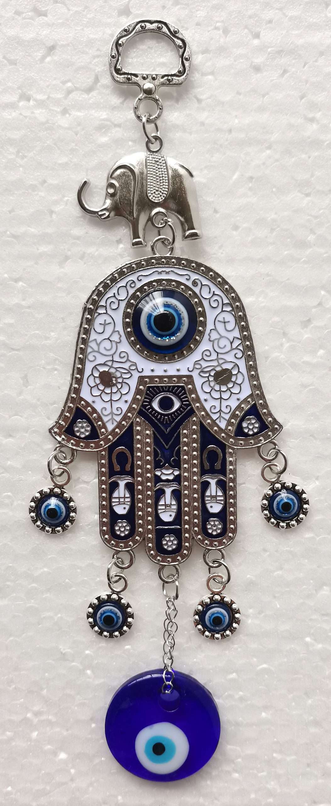 Hamsa and Elephant Evil Eye Hanging - Rivendell Shop
