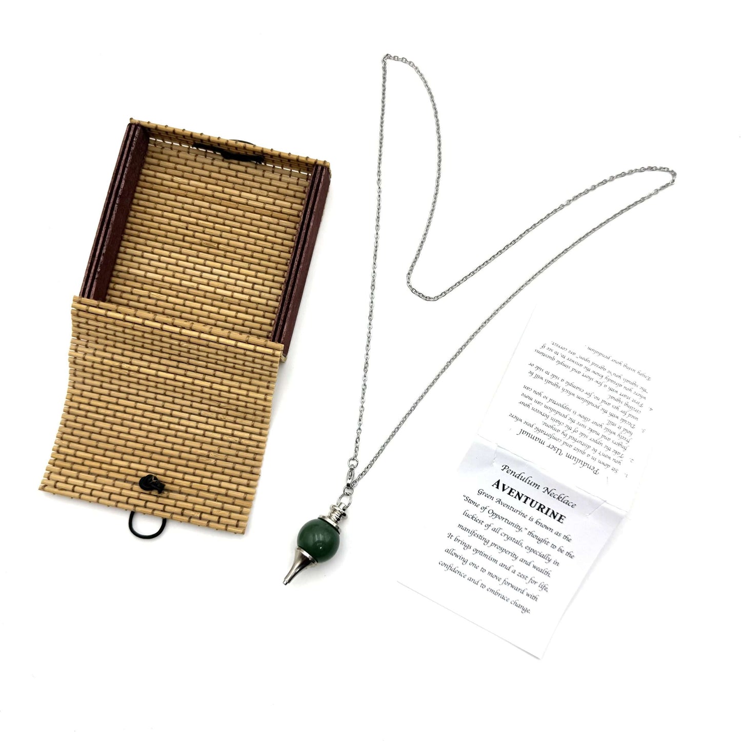 Pendulum Necklace- Green Aventurinre