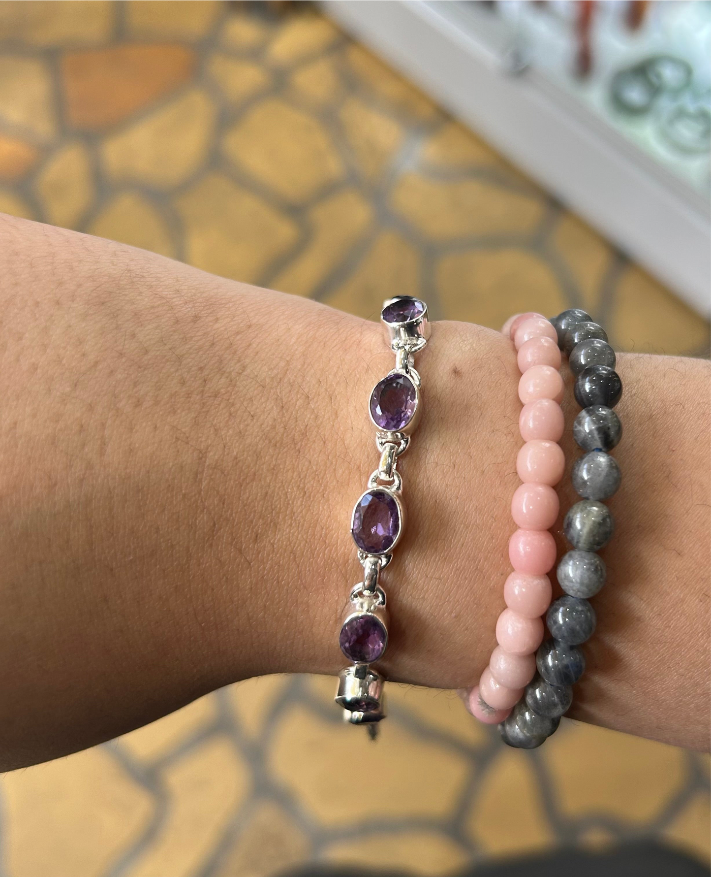 Amethyst Sterling Silver Bracelet - Rivendell Shop