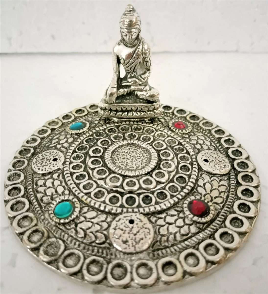 Metal Round Buddha Incense Holder - Rivendell Shop