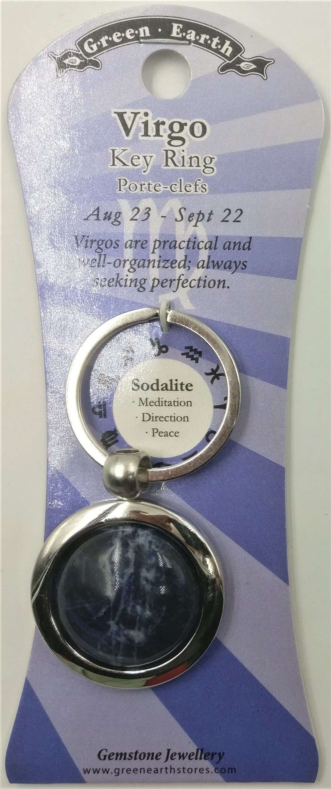 Sodalite zodiac keychain - Rivendell Shop