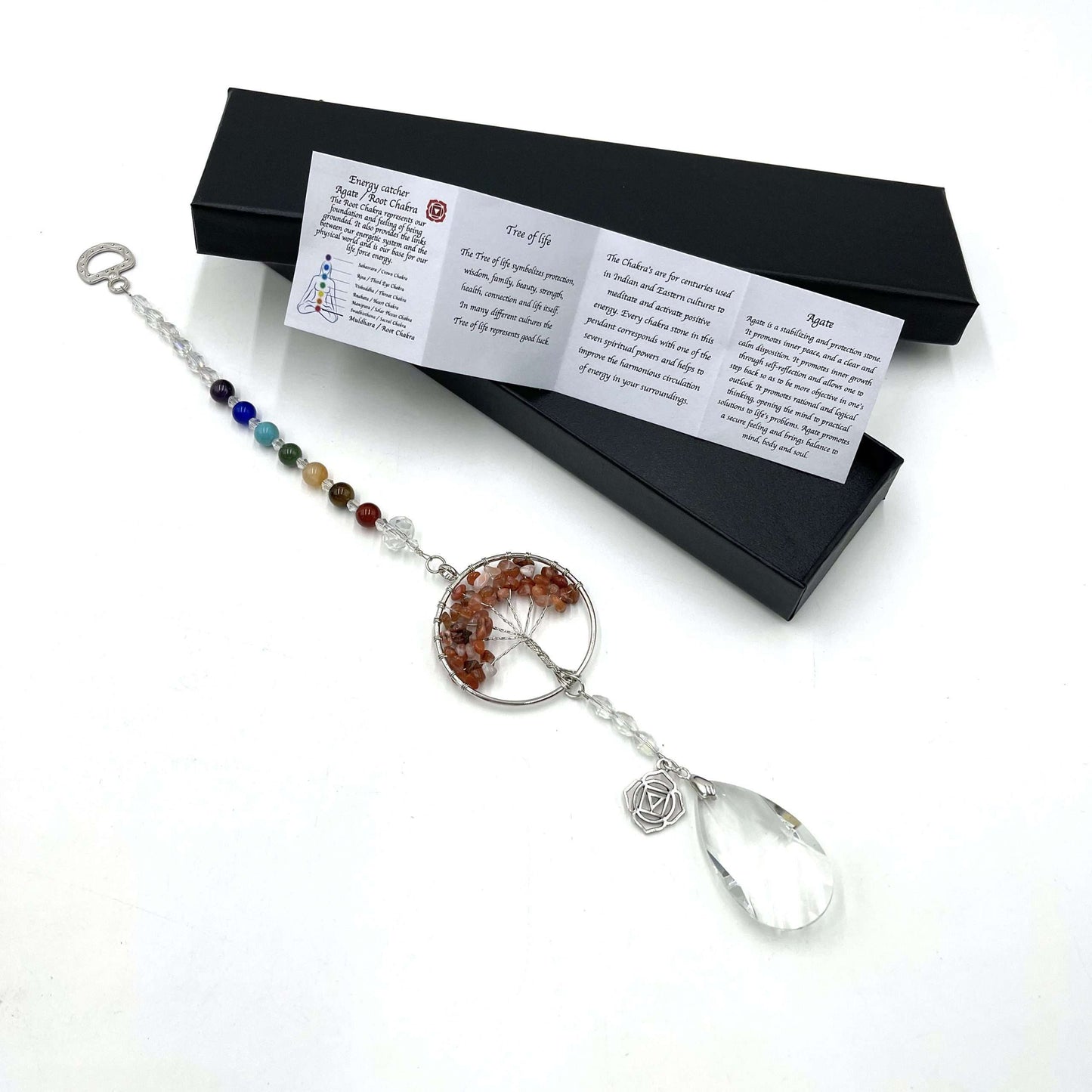 Tree of Life Suncatcher Root Chakra Agate - Rivendell Shop