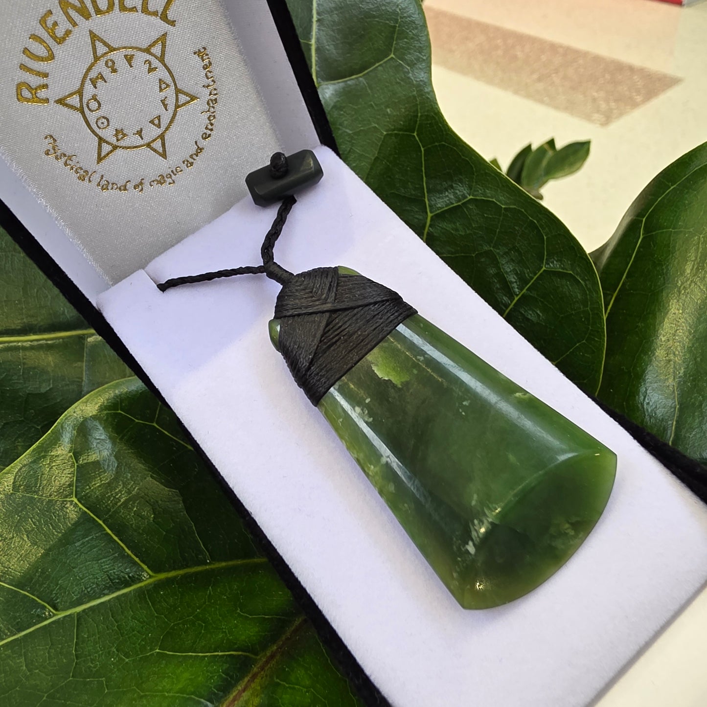Greenstone Toki Pendant 65x35 mm - Rivendell Shop
