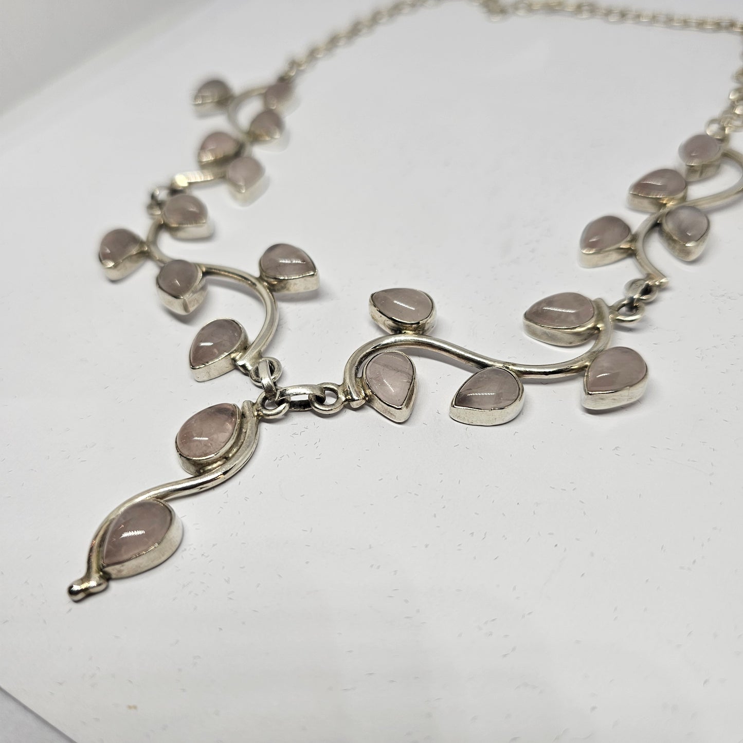 Rose Quartz Sterling Silver Necklace - Rivendell Shop