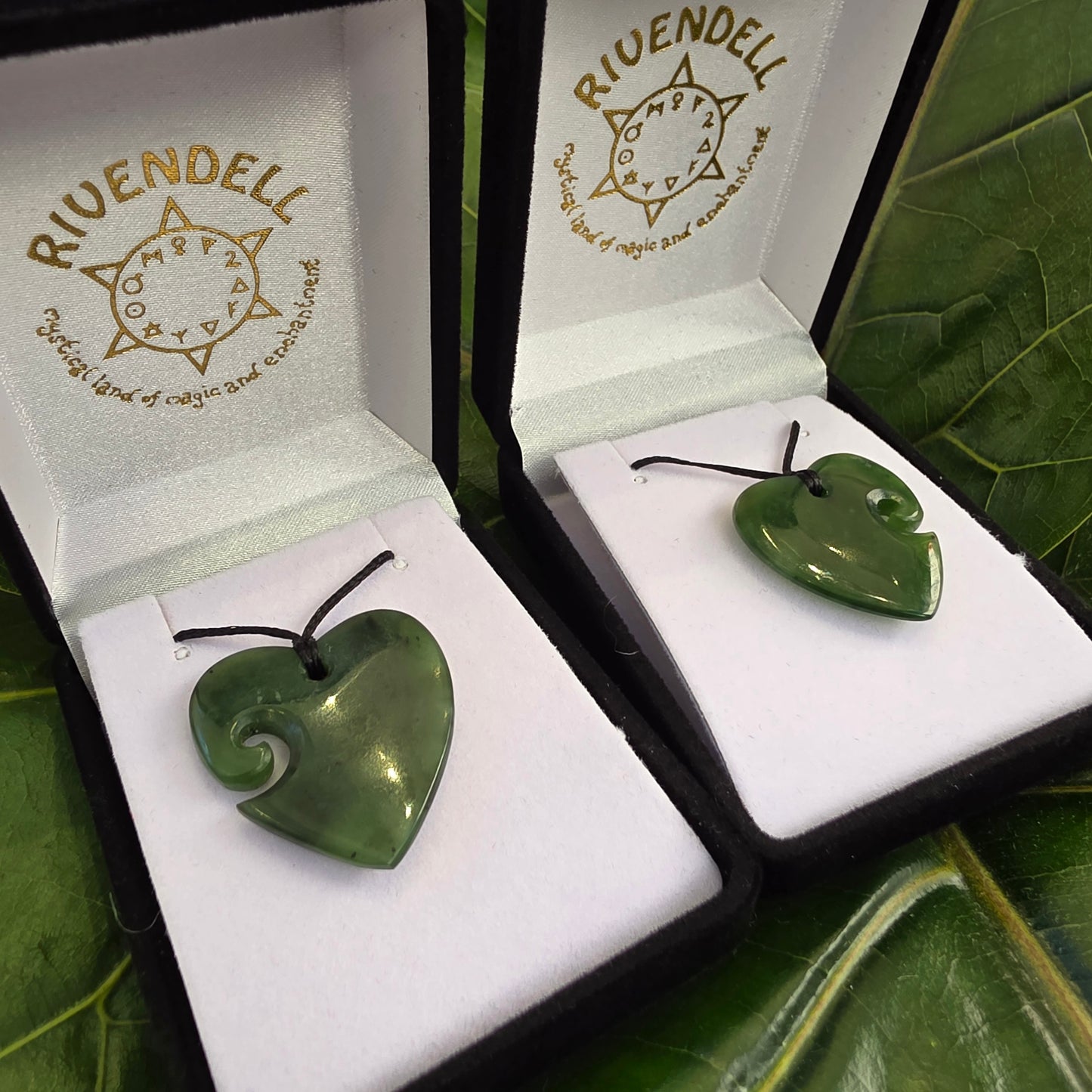 Heart Greenstone Pendant with Koru indentation - Rivendell Shop