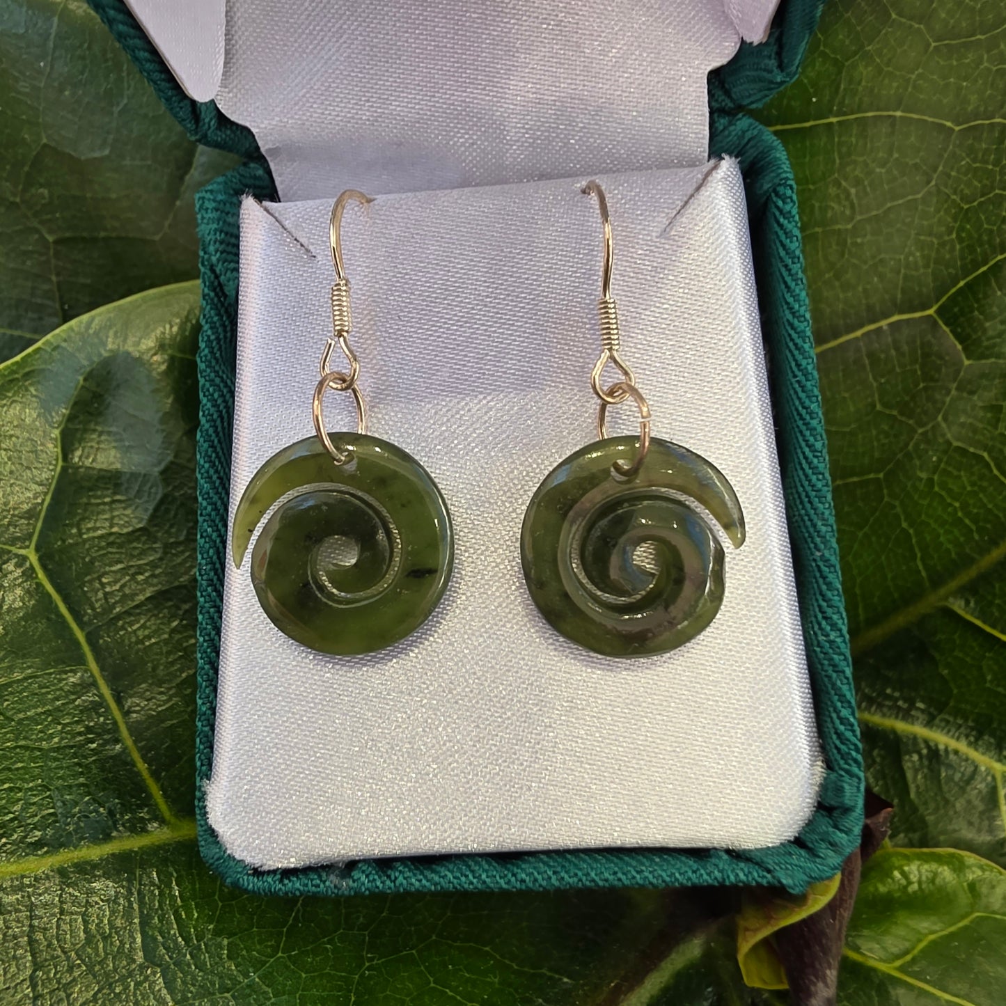 Koru Greenstone Earrings - Rivendell Shop