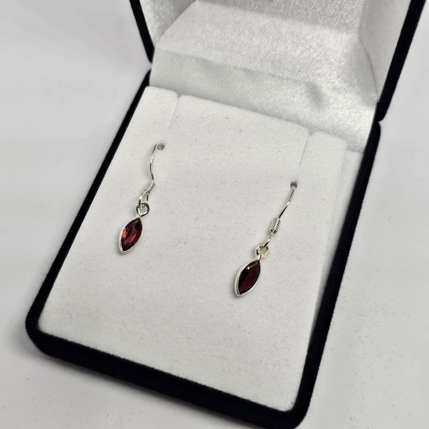 Garnet Sterling Silver Earrings - Rivendell Shop