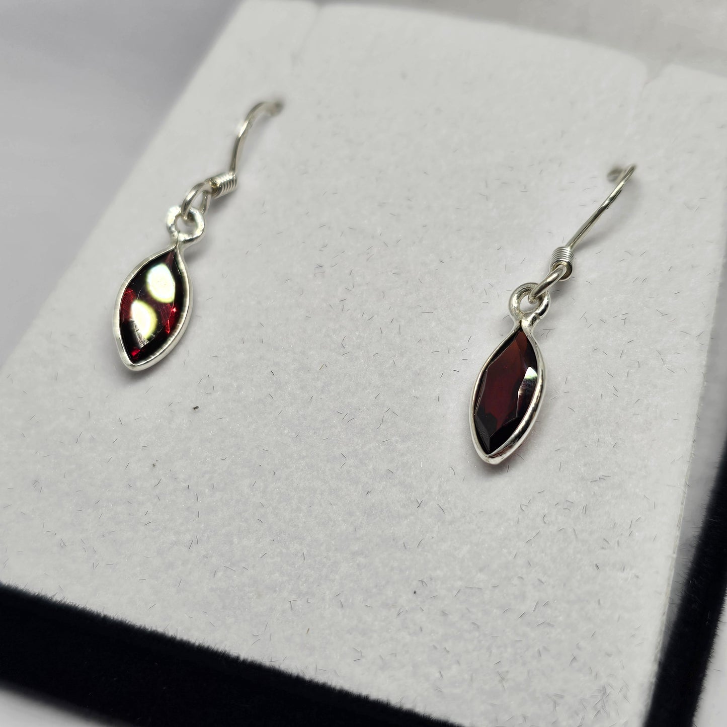 Garnet Sterling Silver Earrings - Rivendell Shop