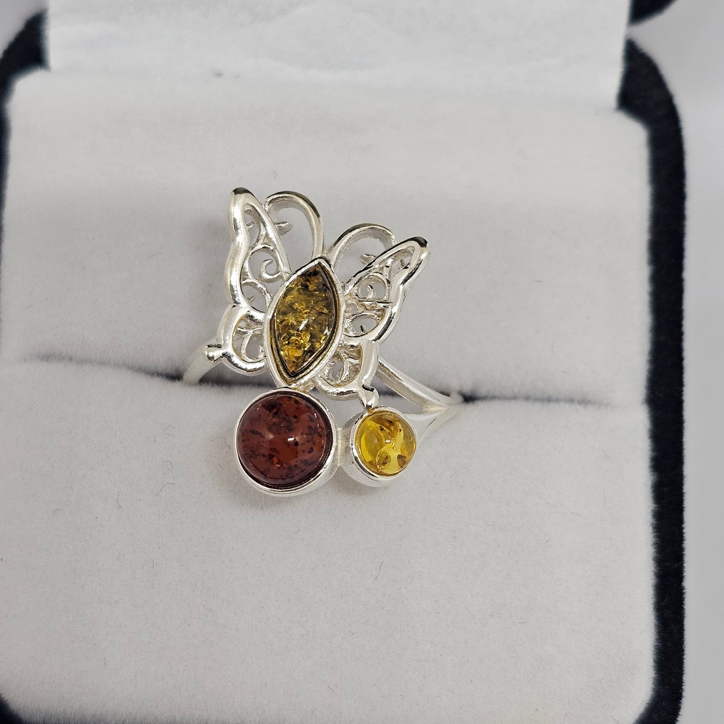 Amber Butterfly Ring - Rivendell Shop