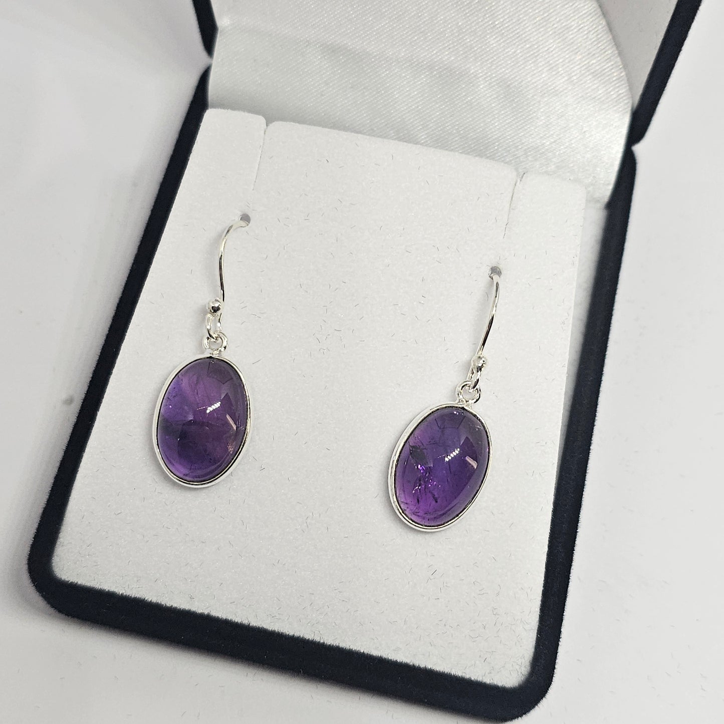 Amethyst Sterling Silver Earrings - Rivendell Shop