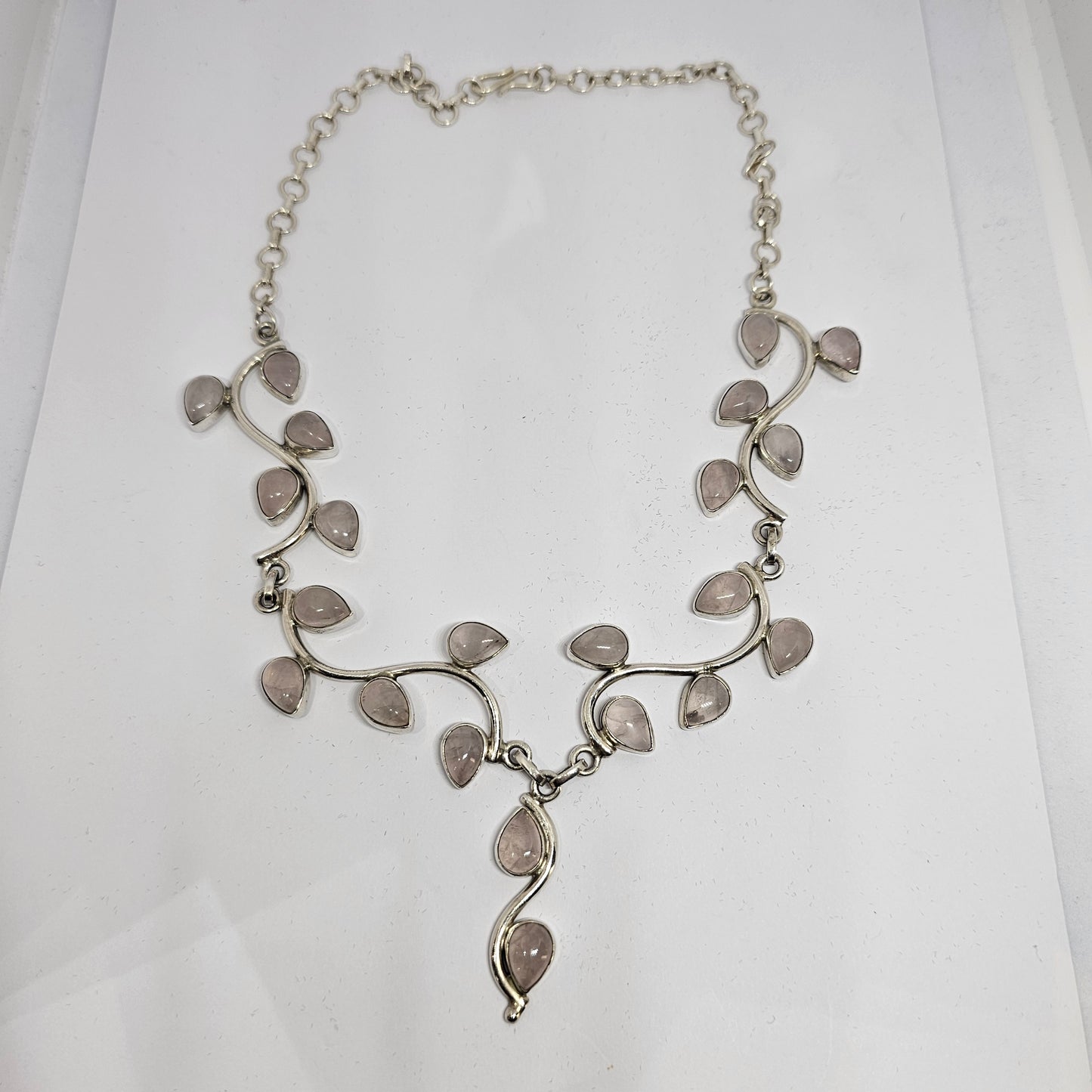 Rose Quartz Sterling Silver Necklace - Rivendell Shop