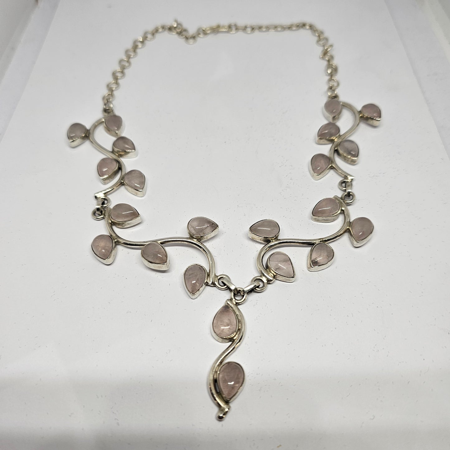 Rose Quartz Sterling Silver Necklace - Rivendell Shop
