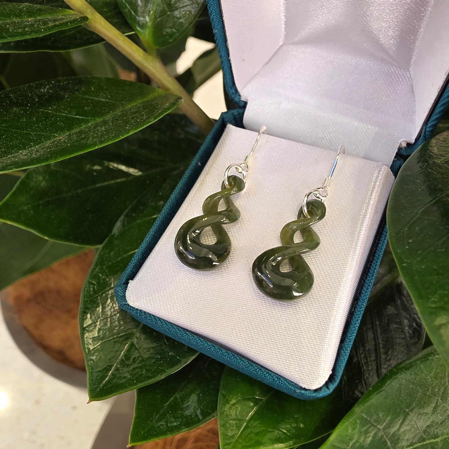 Greenstone Triple Twist Pikoura Greenstone Earrings - Rivendell Shop