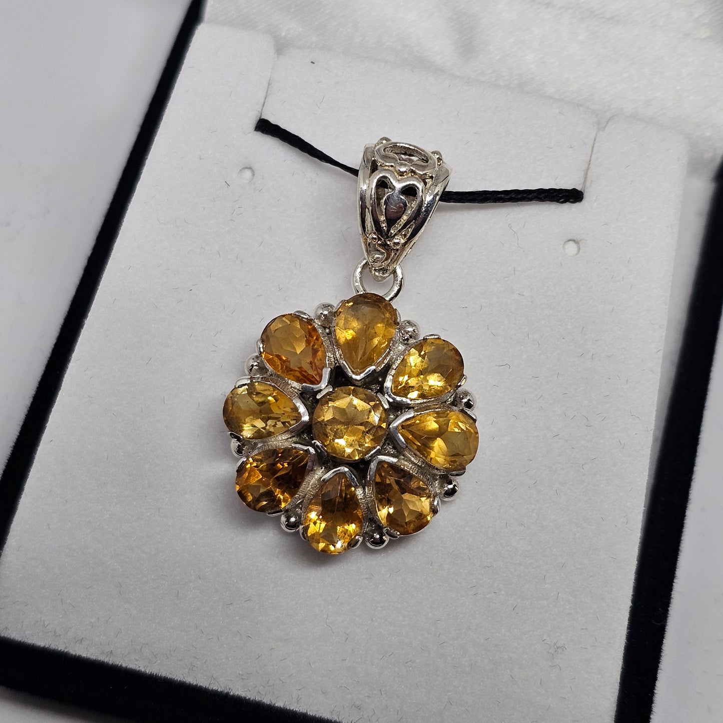 Citrine Sterling Silver Pendant - Rivendell Shop