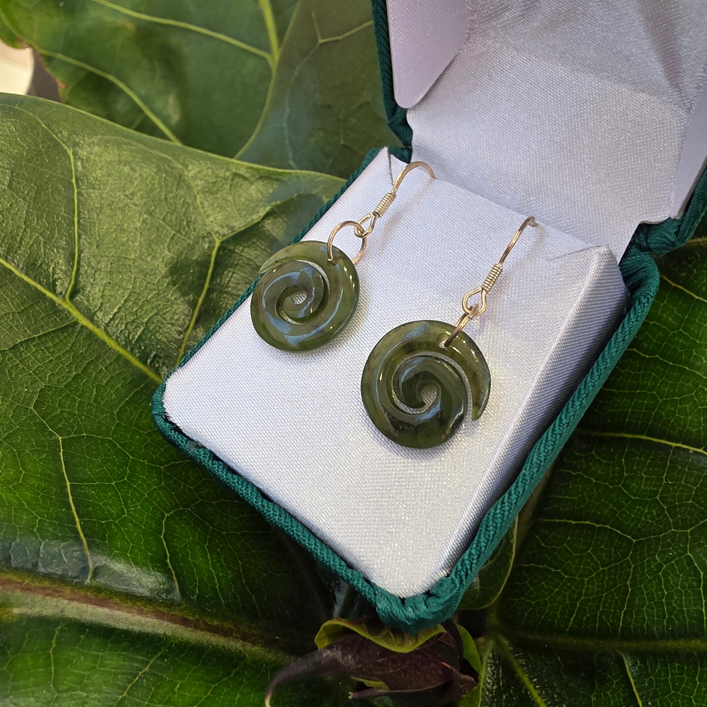 Koru Greenstone Earrings - Rivendell Shop
