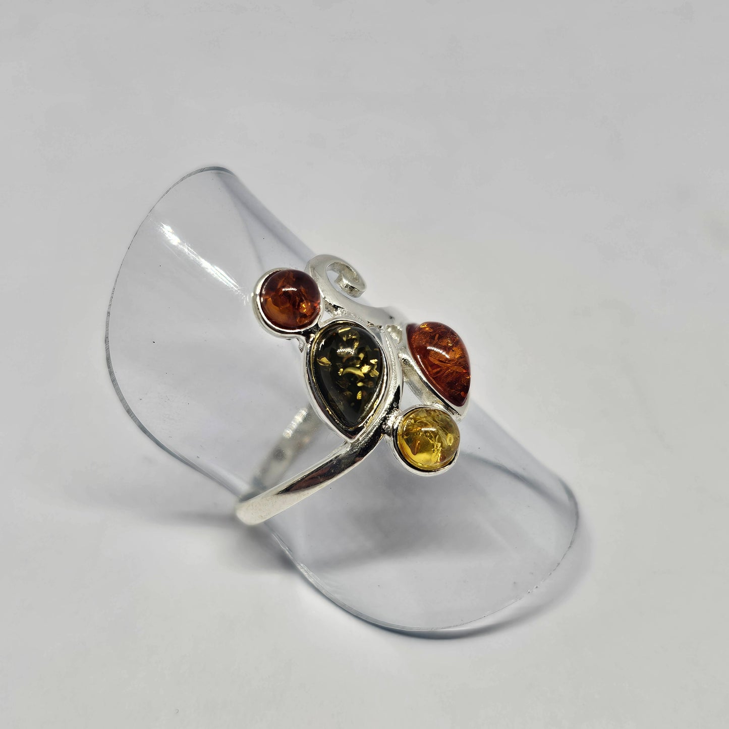 Amber Sterling Silver Ring - Rivendell Shop