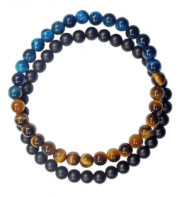 Tigers Eye & Azurite 2 Strand Bracelets - Rivendell Shop