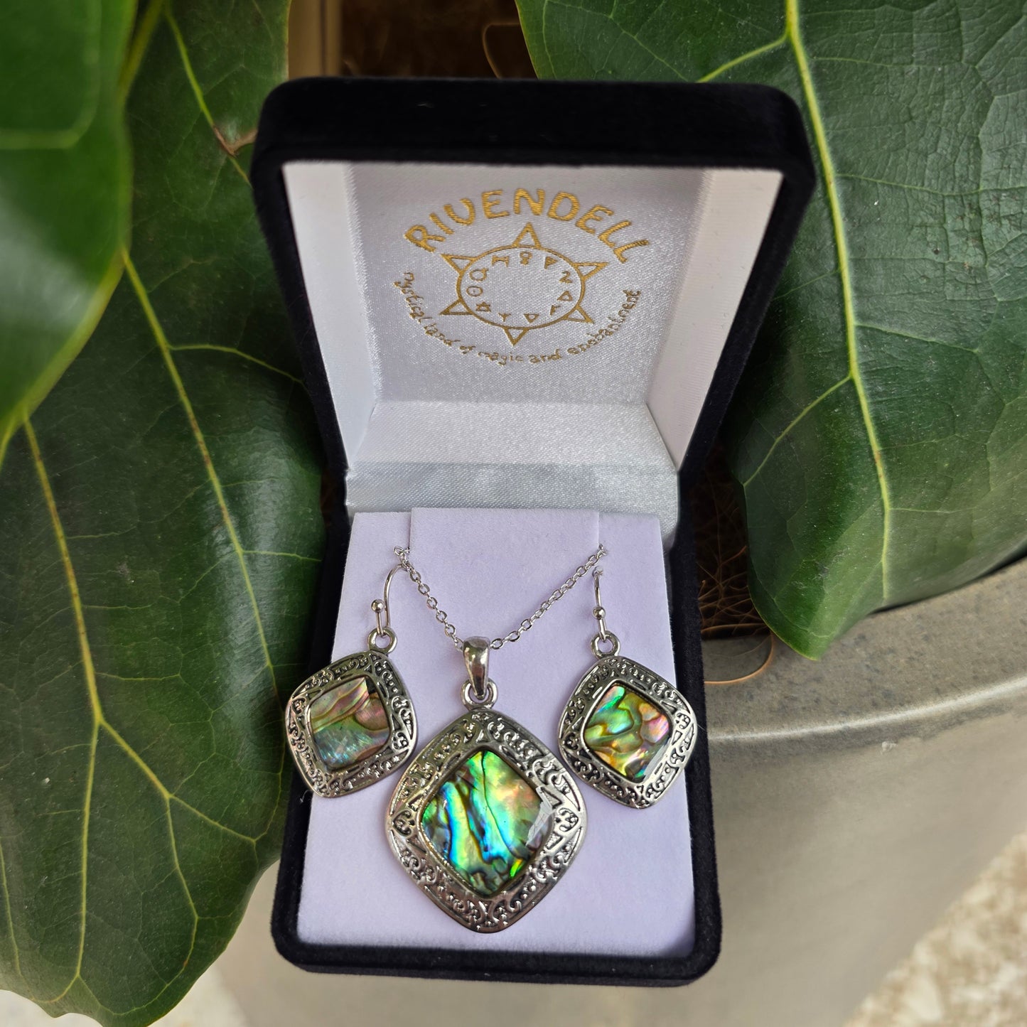 Paua Set Pendant & Earrings