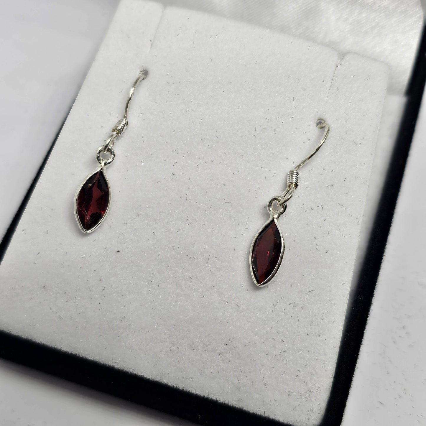 Garnet Sterling Silver Earrings - Rivendell Shop